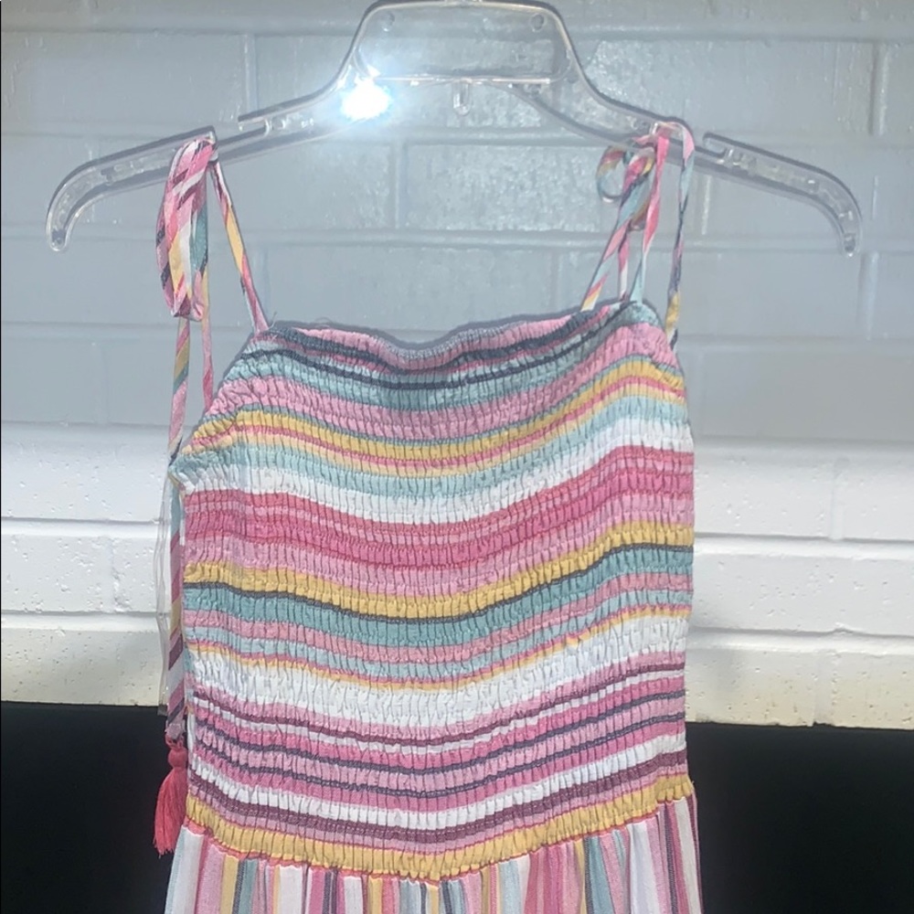 Main strip bell bottom jumpsuit - Picture 2 of 7